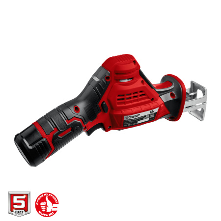 12В, 1 АКБ (2Ач), в коробке, пила сабельная. СПЛ-125-21 ЗУБР