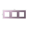 Рамка для розетки 3 поста, цвет розовый, стекло Livolo