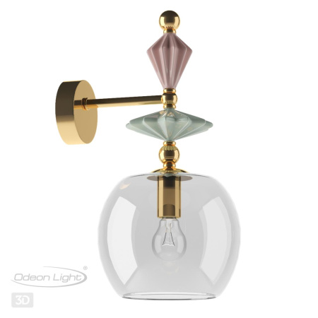Бра E14 1*40W BIZET золото/разноцветн./керамика/стекло B ODEON LIGHT