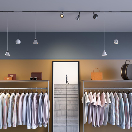 Трековый св-ник для низков.шинопровода IP20 LED 4000K 10W 48V FLUM черн/хром B NOVOTECH