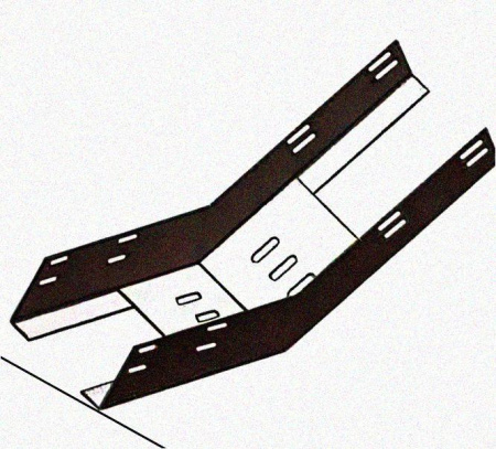Лоток перфорированный КП 500х100-45 УТ1,5 для поворота трассы вверх на 45, горячее цинкование S1,5