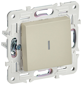 SKANDY Выключатель 1-клавишный проходной с индикацией 10А SK-V08B бежевый IEK