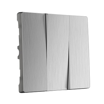 Набор клавиш для выключателя трехклавишного (cеребряный рифленый) СУ IP20 Werkel