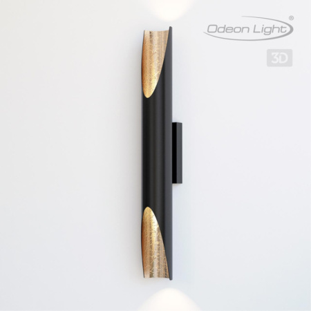 Настен.св-к LED 12W 3000К 80х60 WHITNEY черный с золотом/металл ODEON LIGHT