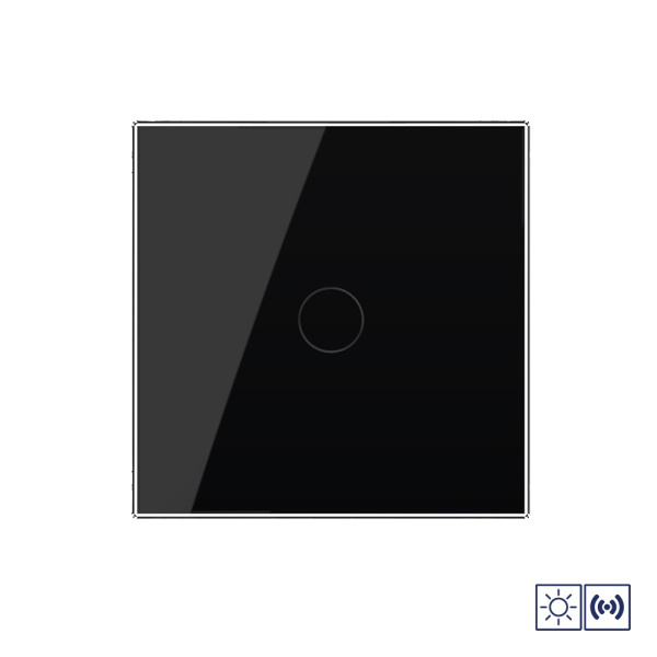 Сенсорный импульсный выключатель сухой контакт 1 клавиша 1 модуль Черный Livolo