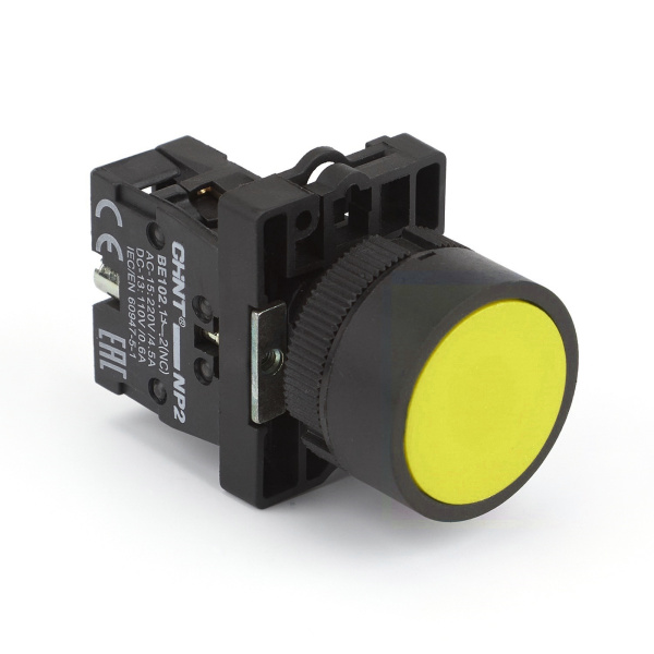 Кнопка управления NP2-EA52 без подсветки желтая 1НЗ, IP40 (R) CHINT