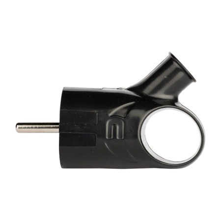 Вилка с кольцом с/з черн, 16А 250В PROxima EKF