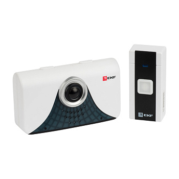 Звонок беспроводной на батарейках (черн,-бел, 20 мелод, с индик, 2х1,5В АA дист, 120м) PROxima EKF