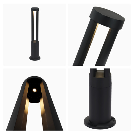 31-15 Светильник светодиодный, напольный, 10Вт, 230В, 700лм, 3000К, IP54, 105х105х600мм, чёрн, алюм APEYRON