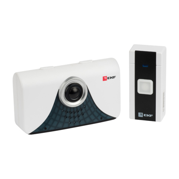 Звонок беспроводной на батарейках (черн,-бел, 20 мелод, с индик, 2х1,5В АA дист, 120м) PROxima EKF