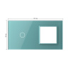Панель для сенсорного выключателя и розетки, 1 клавиша, цвет зеленый, стекло Livolo
