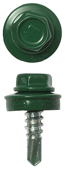 Саморезы СКМ кровельные, RAL 6002 зеленый лист, 19 х 5.5 мм, 2 500 шт, для металлических конструкций, Профессионал ЗУБР