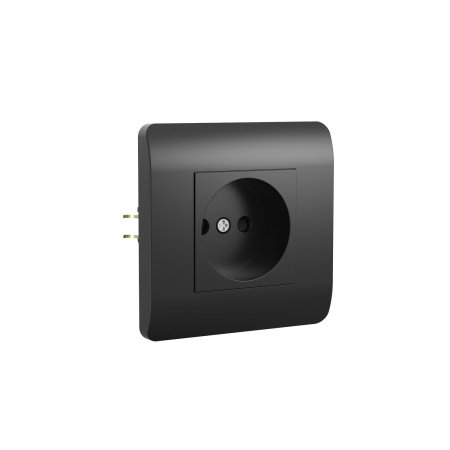 Розетка б/з со шторками, 16А, черный NEW3-E CHINT