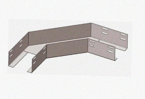 Лоток угловой глухой КГГ 150х65-90 УТ1,5 поворот на 90, оцинкованный лист S1,0