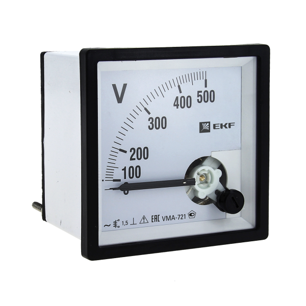 Вольтметр VMA-721 аналоговый на панель (72х72) квадратный вырез 500В прямое подкл, PROxima EKF
