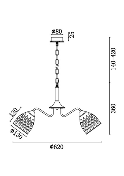 Люстра 5*E27 60Вт Белый IP20 Nendo FR5138PL-05W Freya