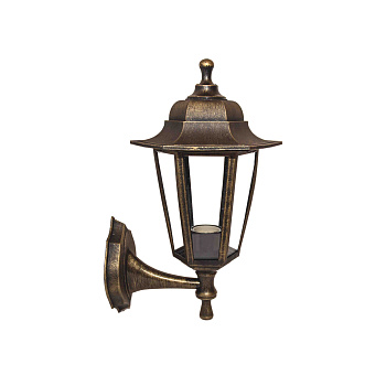 11-99 НБУ 06-60-001 ЛЕДА1 БР Светильник-фонарь настенный бронза 6-гранный прозрачное стекло Apeyron