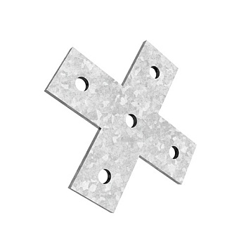 Пластина крестообразная 5 отверстий для СТРАТ профиля, толщ. 5,0 мм, гор. цинк Ostec