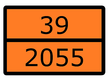 Знак для маркировки опасных грузов "Номер ООН 39/2055" ГОСТ Р 52290-2004 300х400 мм, пленка самоклеящаяся ГОСТ 19433-88 EKF