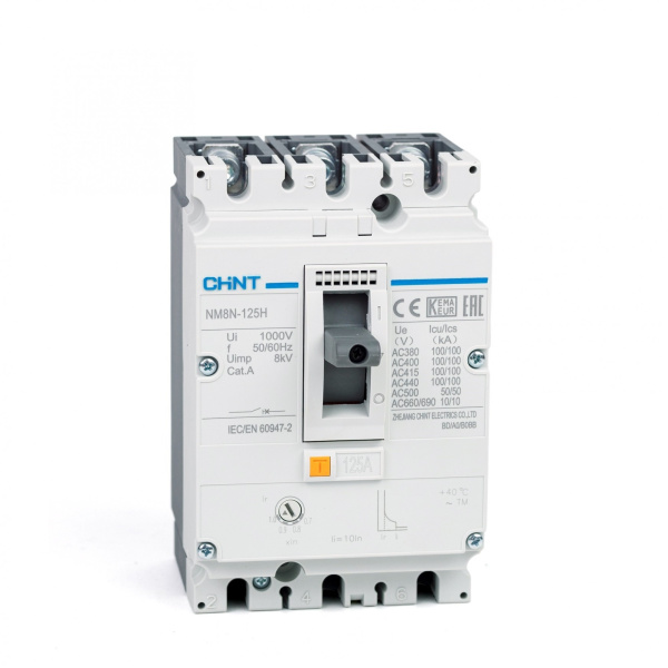 Выключатель автоматический NM8N-125R TM 3П 125А 150кА с рег. термомаг. расцепителем CHINT