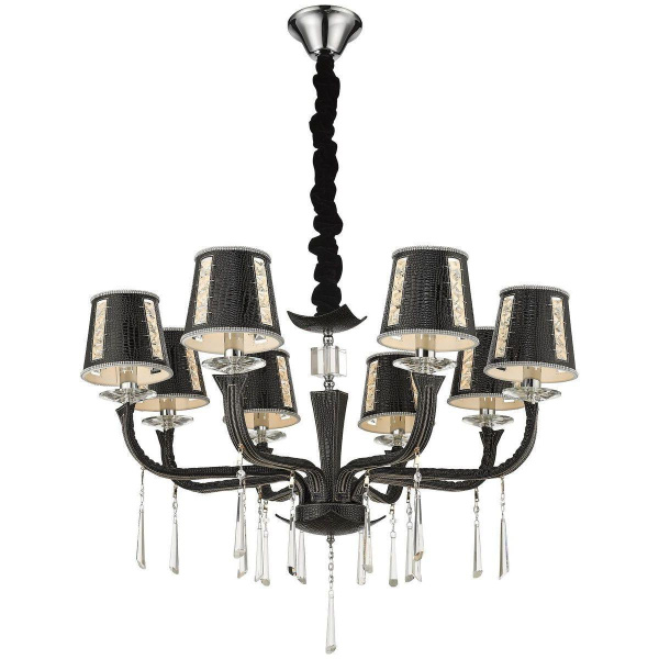 Люстра подвесная Черный/Черный, Прозрачный E14 8*40Вт WE392.08.023 WERTMARK