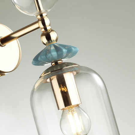 Бра E14 1*40W BIZET золото/разноцветн./керамика/стекло ODEON LIGHT