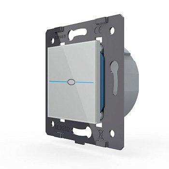 Выключатель Quadro 1 клавиша Серый (механизм) Livolo