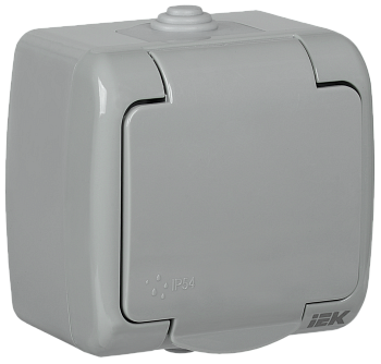 Розетка 1-местная для ОУ РСш12-2-А с з/з и крышкой 16А IP54 AQUATIC IEK