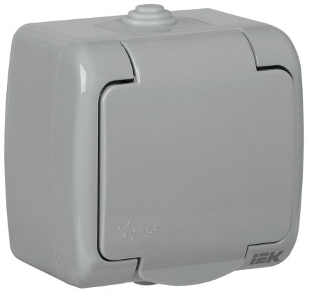 Розетка 1-местная для ОУ РСш12-2-А с з/з и крышкой 16А IP54 AQUATIC IEK