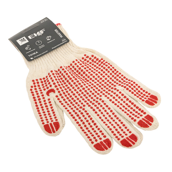 Перчатки рабочие ТОЧКА с ПВХ-покрытием (10 класс, 10 разм) Master EKF