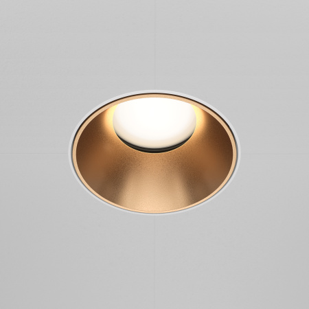 Встраиваемый светильник 1*GU10 10Вт Белый и Матовое золото IP20 Downlight DL051-U-2WMG Technical Maytoni