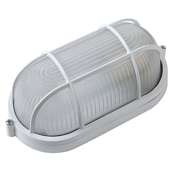 Светильник под лампу ЖКХ НБП/НПП 1402 овал белый с реш. GCF-O-E27-60-IP65 General