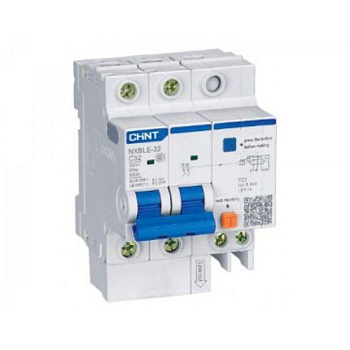 Дифференциальный автоматический выключатель NXBLE-40 1П+N 25А, х-ка С 10мА, электронный тип АС, х-ка С, 4,5кА CHINT