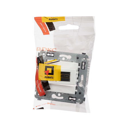 HDMI розетка одинарная в стену, тип А-А, "Avanti", "Белое облако" DKC