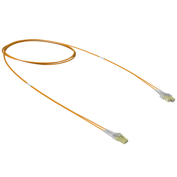 Оптический коммутационный шнур переходной Duplex LC-UPC/SC-UPC, 50/125 OM2, 2 м DKC