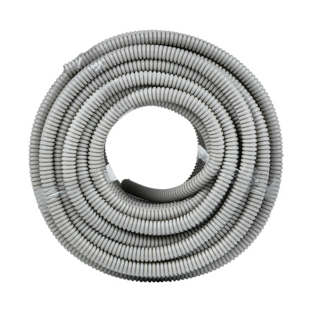 Труба гофр, ПВХ с протяжкой d16 мм (50 м) серая EKF-Plast