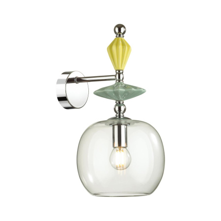 Бра E14 1*40W 4893/1WB BIZET хром/раноцветн./керамика/стекло ODEON LIGHT