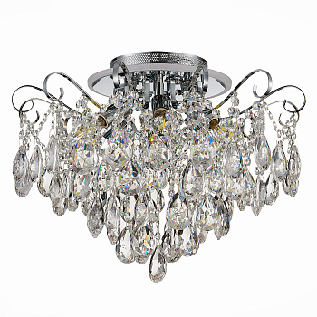 Светильник потолочный Хром/Прозрачный E14, LED 6+1*40/6Вт(подсветка) SLE160002-06 EVOLUCE