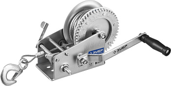 Лебедка ручная барабанная "Профессионал", тяговая, тросовая, 1,1т, 8м ЗУБР