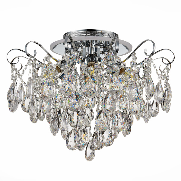 Светильник потолочный Хром/Прозрачный E14, LED 6+1*40/6Вт(подсветка) SLE160002-06 EVOLUCE