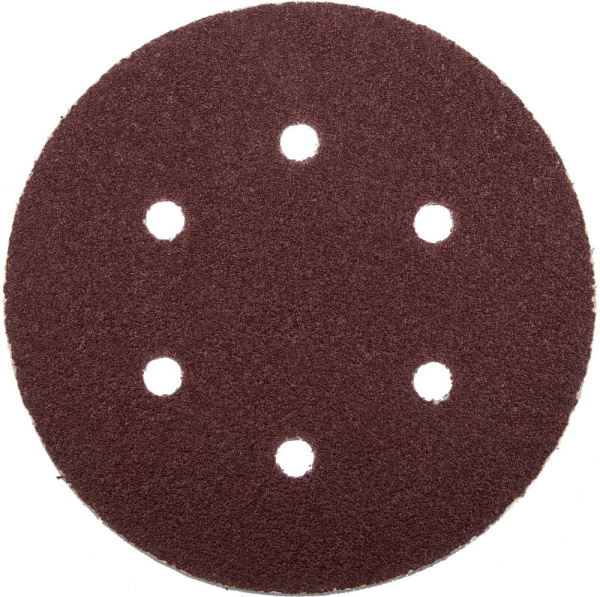 Круг шлифовальный "Мастер" универсальный, из абразивной бумаги на велкро основе, 6 отверстий, Р60, 150мм, 5шт ЗУБР