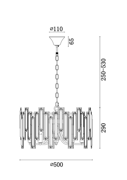 Подвесной светильник 5*E14 40Вт Хром IP20 Megan FR5085PL-05CH Freya