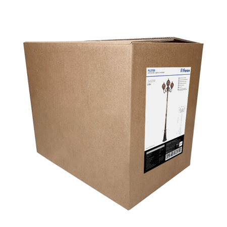 Светильник садово-парковый Feron PL3709 круглый, столб 3*60W 230V E27, черное золото