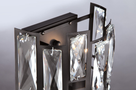 Бра с хрусталем 2*E14 60Вт черный IP20 Frammenti (352/2) Bogate's
