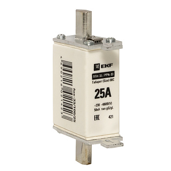 Плавкая вставка ППН-33 100/ 25А габарит 00С PROxima EKF