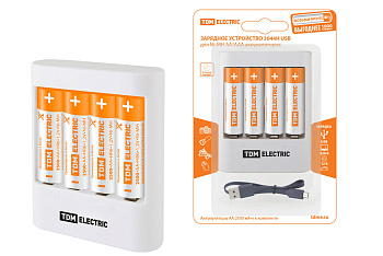 Зарядное устройство 3044Н (300 mA 4 слота АА/ААА 2 кан.+4xAA2500 USB) TDM