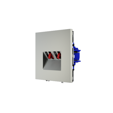 Розетка акустическая встраиваемая Voltum S70 4-местная, (сталь)