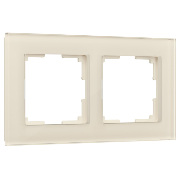 Favorit Рамка на 2 поста (молочный, стекло) Werkel