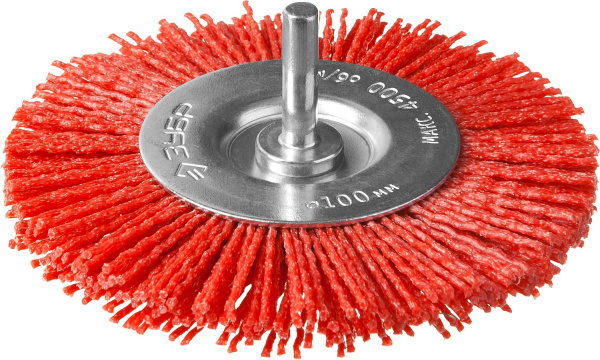 Профессионал. Щетка дисковая для дрели, нейлоновая проволока с абразивным покрытием, 100мм ЗУБР