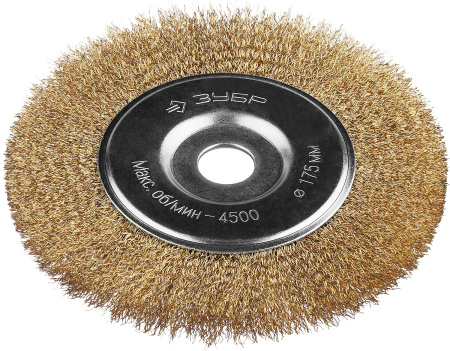 Профессионал. Щетка дисковая для УШМ, витая стальная латунированная проволока 0,3мм, 175х22мм ЗУБР